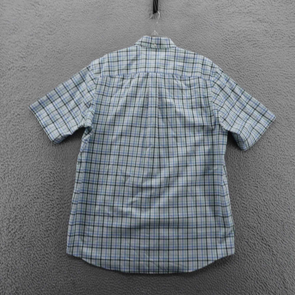 Duluth Trading Short Sleeve‎ Button Down Shirt Large Tall Blue Green Plaid Mens - Picture 2 of 11